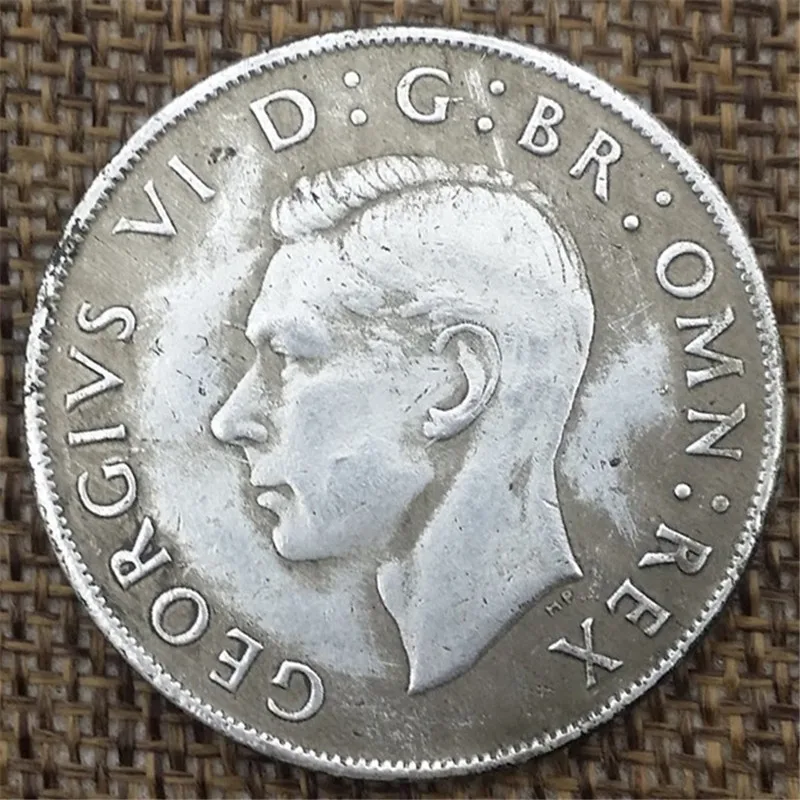 

Commonwealth of Australia 1937 one crown makes old white copper silver coin Foreign silver coins can blow 38MM in diameter