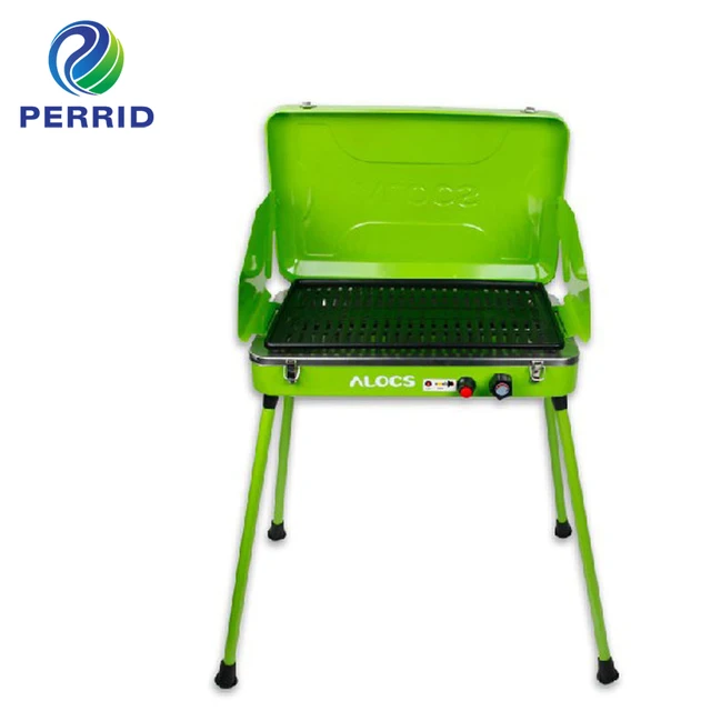Cheap Hiking Camping Equipment Camping Gas Wood Stove Bbq Grill Outdoor Portable Folding Vehicle Gas Camp Stove Cf-Pg04