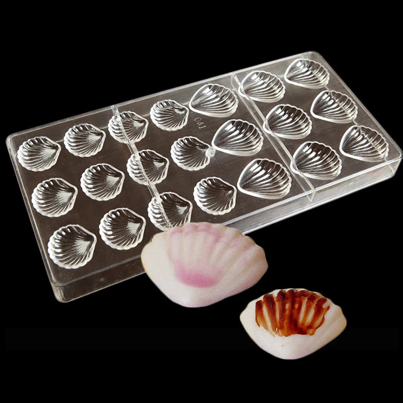 Shell Shaped Polycarbonate PC Hard Plastic Candy Molds Jelly Mould
