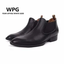 Классическая винтажная Стильная Кожаная обувь в стиле ретро черные мужские ботинки челси