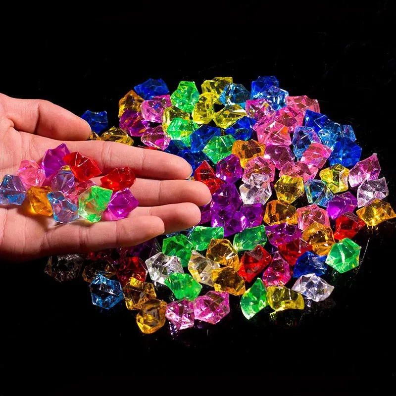 

Simulated Ice Cube Vase Filler Pirate Jewels Treasure Chest Confetti Transparent Crystal Stone Acrylic Crystal Gems Window Wall