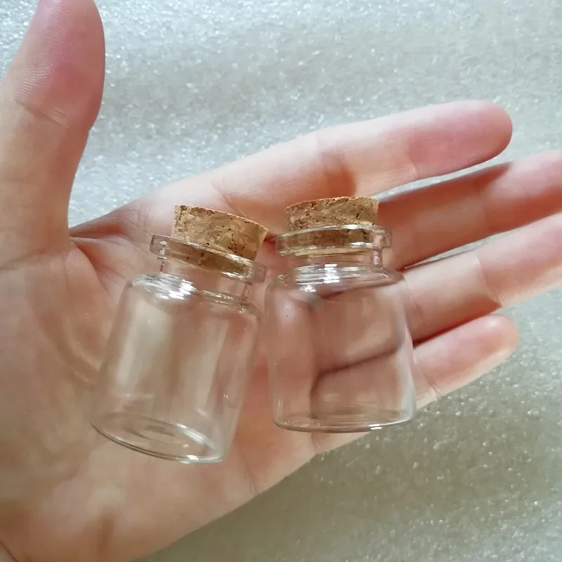 100 x 1/2oz Clear Cork Glass Bottle D30*H40mm 15ml Wedding