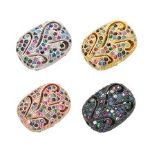 ZHUKOU – perles d'espacement pour collier, boucles d'oreilles, bracelet, accessoires féminins rectangulaires, en cristal bonbon creux, à la mode, 11x15mm, VZ225