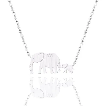 

New Fashion Jewelry Lucky Double Elephant Pendant Necklaces for Women Multicolored Cute Animal Choker Necklace Chokers Collar
