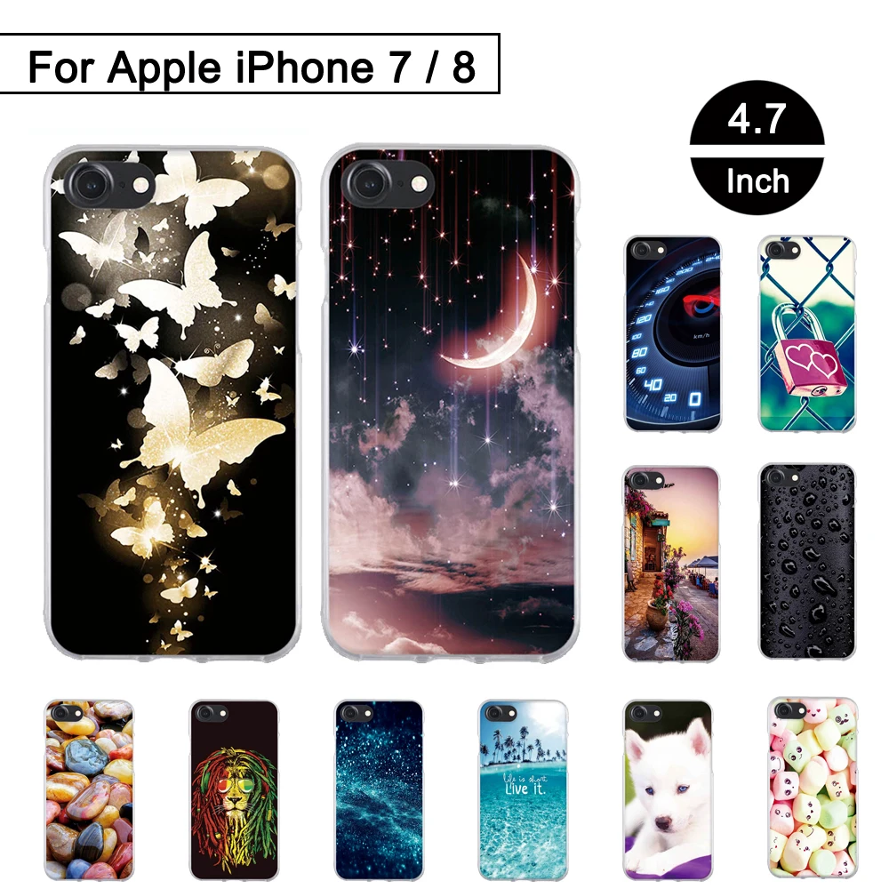 Case For iPhone 7 Back Phone Cover Apple iPhone7 Protection Silicone 8 Soft TPU Painted Shells Fundas Coque | Мобильные телефоны и
