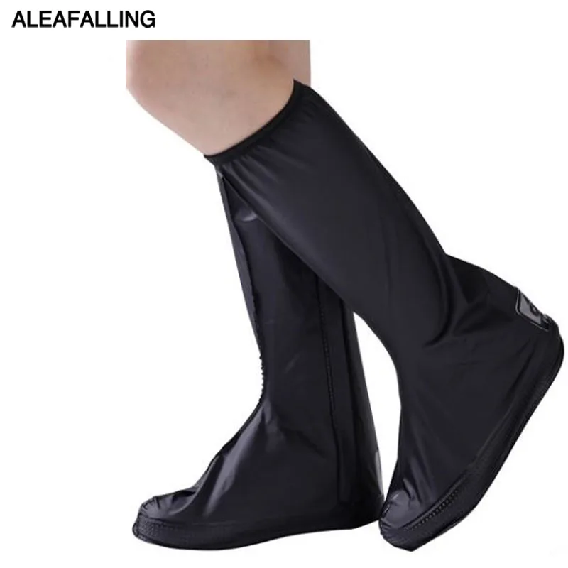 

Aleafalling Women Man Easy Bring Outdoor Waterproof Reusable Black Rain Shoes Covers Rain Boot Anti-skid Wear Shoes Covers SC50