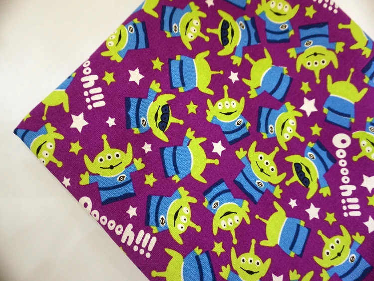 

90*145cm printed Toy Story Alien DIY handmade patchwork Canvas fabric cloth home textile Sewing DIY Tablecloth Sofa Cover