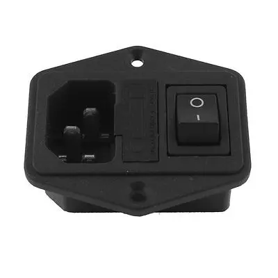 

Replacement IEC C13 Black Fused Power Socket w Switch AC 10A 250V