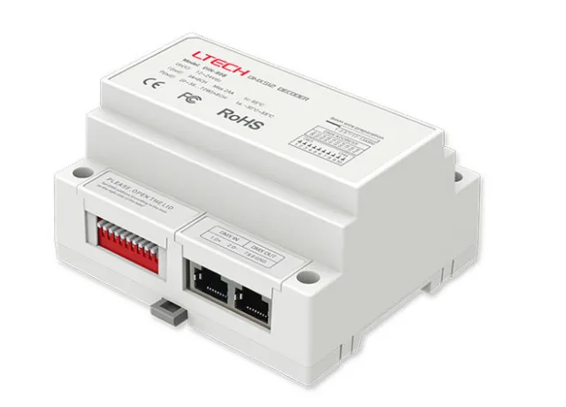 

2019 LTECH DIN-808 8CH DMX-PWM Decoder DC12-24V input 3A*8CH Max 24A output 8 Channel LED RGBW Strip Decoder