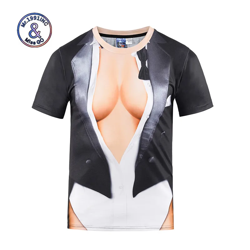 

Mr.1991INC Summer Tops Tees Women Men T shirt Funny Hip Hop 3D Print T-shirt Fashion Sexy Fake Two Piece Short Sleeve Tshirt