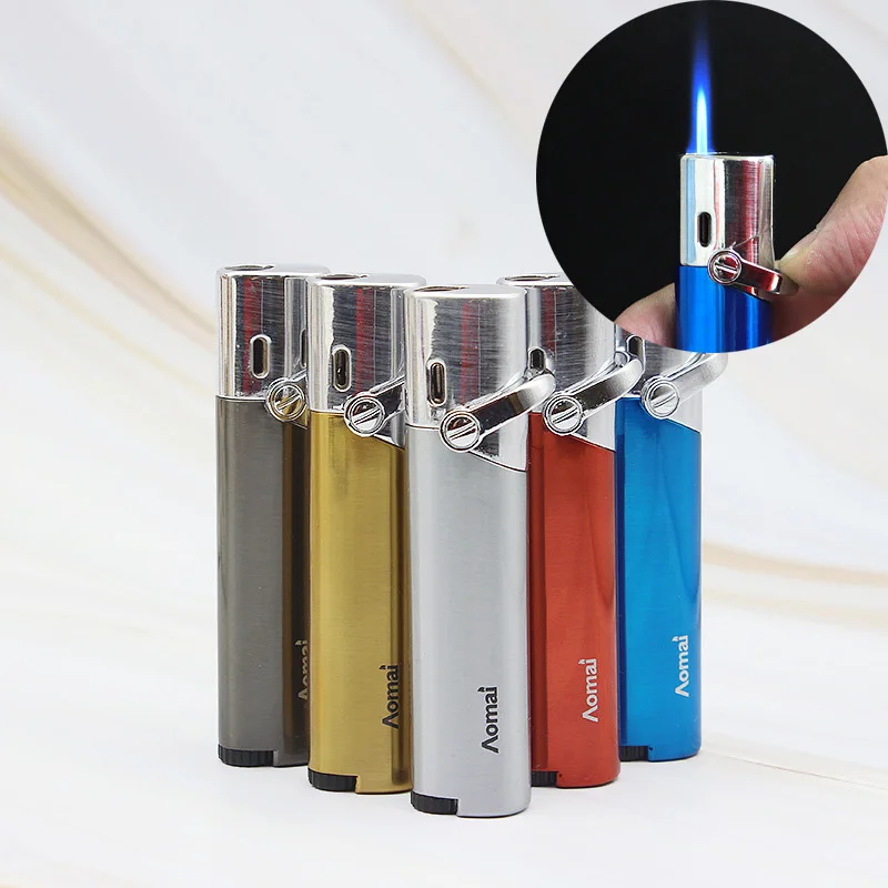 

100pcs Water Droplet Column Single Straight Lighter Pipe Cigar Inflatable Windproof Lighter Torch Igniter Can Be Customized Logo