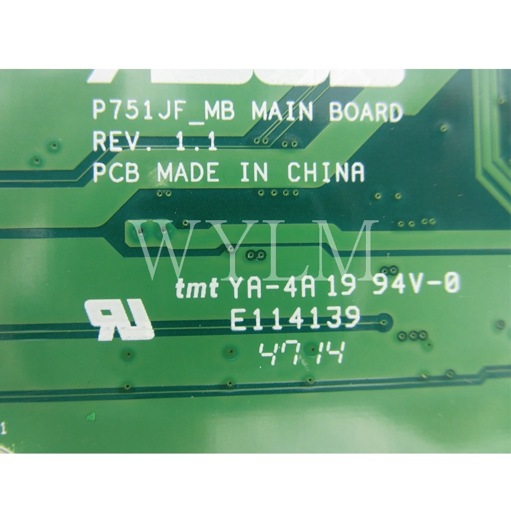 P751JF اللوحة REV2.0 ل ASUS P751 P751J P751JA P751JF P751JD اللوحة المحمول 100% ٪ اختبارها شحن مجاني