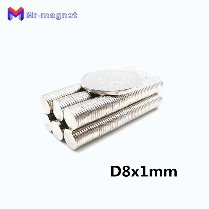 200 шт. 8x1 мм магнит D8 * 1 мощные круглые магниты Диаметр 8*1 Оптовая Продажа d8x1мм