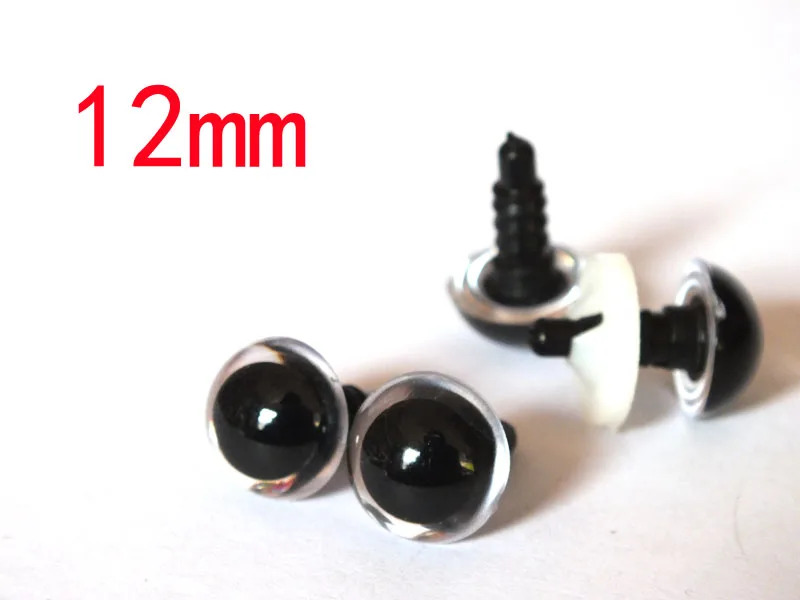 wholesale 100pairs x 12mm high quality Transparent safety eyes with locking