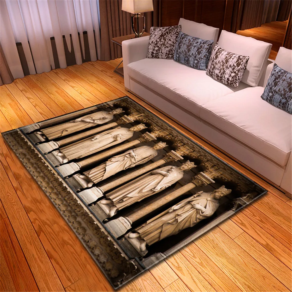 Места, интересующие печать площади ковер квадратный полиэстер нескользящий нежный коврик Украшение дома молиться сувенир ковер 100x150