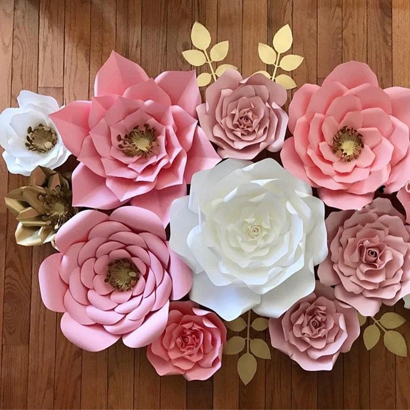 30 cm papel flor pano de fundo parede 30 cm gigante rosa flores diy festa  de casamento decoração|Flores secas artificiais| - AliExpress
