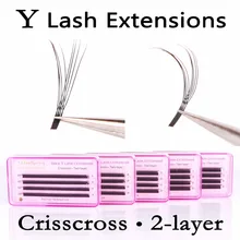2 слоя Y ресниц 0,07 крест-накрест 3D объем цветущие ресниц профессиональный Y Форма густые ресницы