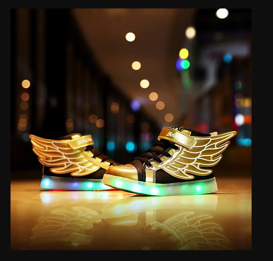 Jawaykids zapatillas brillantes USB alas de Ángel recargables zapatos luminosos para niños niñas za