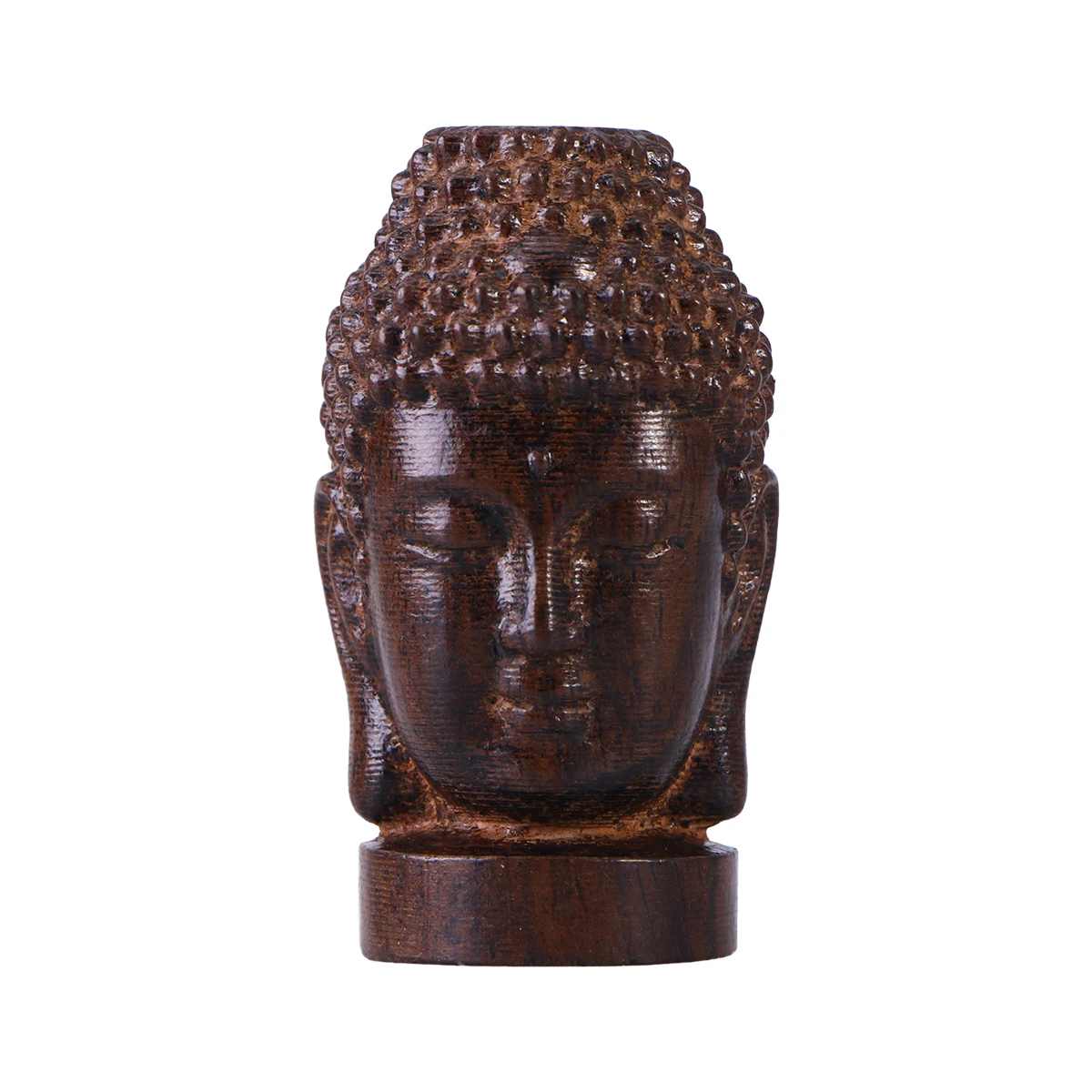 

1 PC Wooden Religious Sakyamuni Buddha Head Figurine Statue Serenity Collection Home Office Decoration Craft