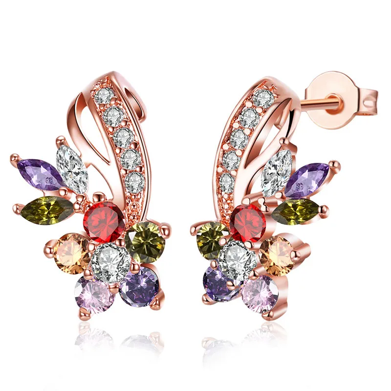 H: HYDE модные красочные Кристальные серьги для женщин и девочек, Винтажные серьги-кольца, массивные Свадебные ювелирные изделия, вечерние серьги в подарок - Окраска металла: J48292