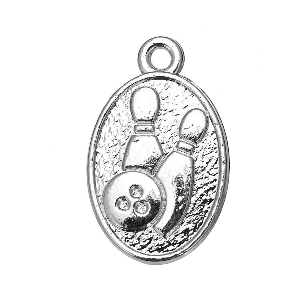 EUEAVAN 20pcs Oval Shape Bowling Sport Charm Pendant Fit Necklace Zinc Alloy Jewelry Finding Handmade Craft | Украшения и