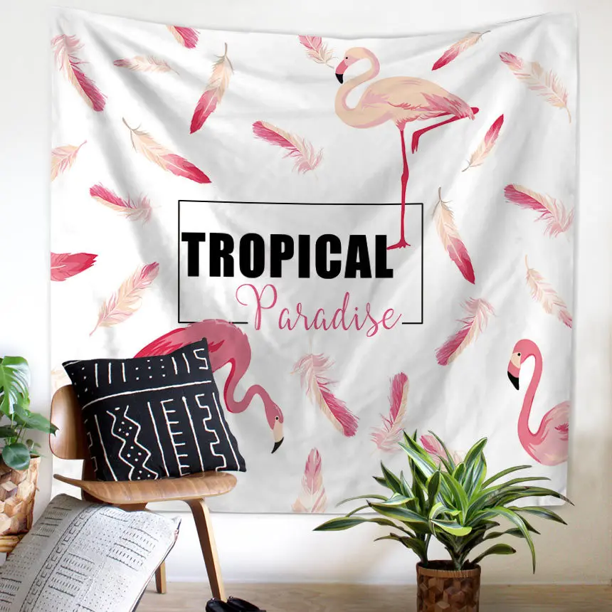 

Flamingos and ParrotTapestry 150*130cm and 200*150cm Cover Beach Towel Throw Blanket Picnic Yoga Mat Home Decoration Textiles