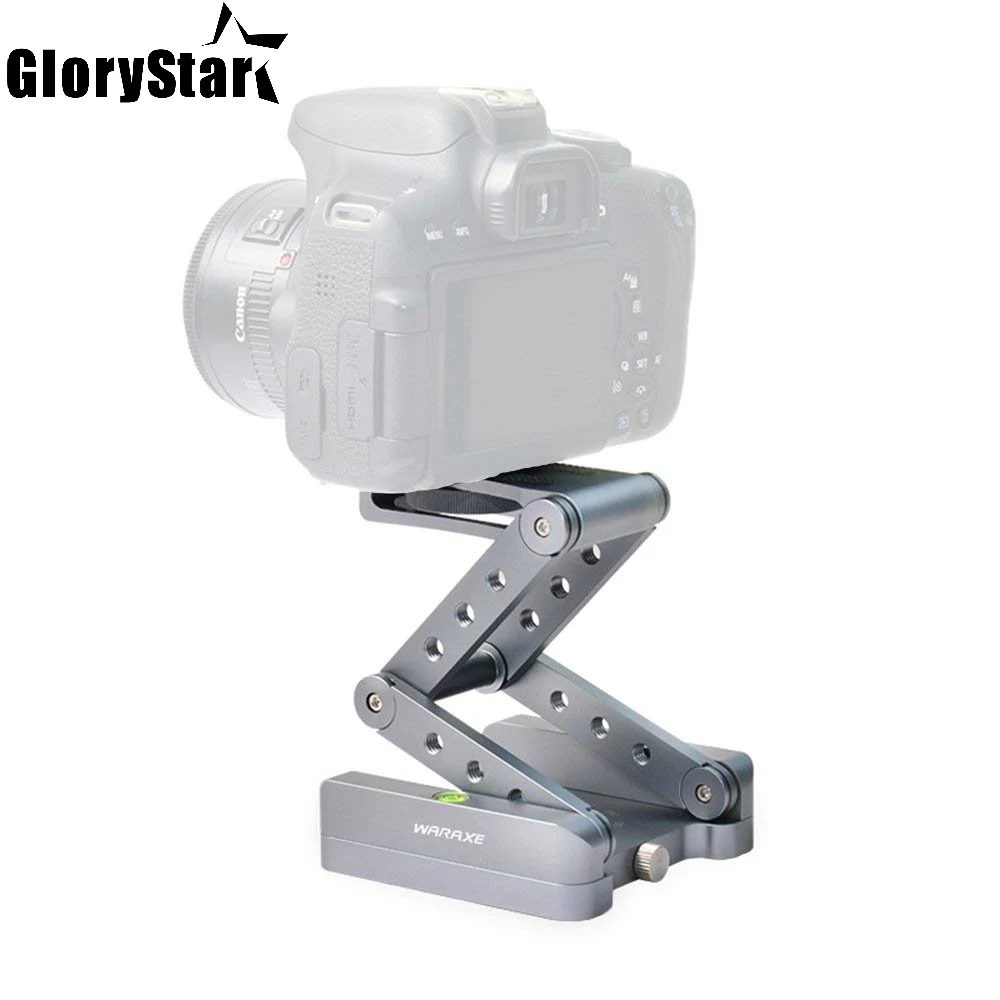 

4 Sections Baseplate Studio Camera Tripod Folding Tripod Head Photography Z Pan Tilt Flexible Head Angle Quick Release Plate