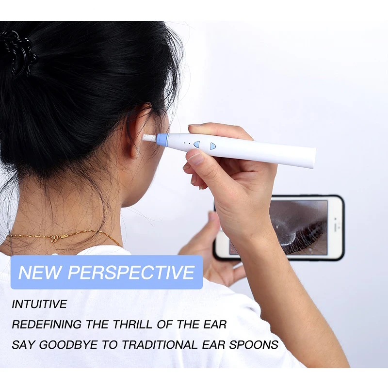 

F180 Blue wifi endoscope wireless otoscope Ear cleaning camera professional cleaning kit camera 5.5MM lens tube mini camera