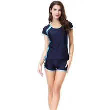 Элегантный исламский женский купальник Летний купальный костюм с коротким рукавом мусульманский купальный костюм Сексуальная девушка плоские шорты и топы пляжная одежда S-3XL