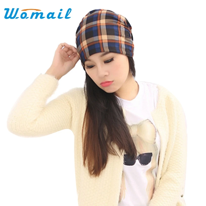 

Womail 2017 New Lattice Beanie Thin Hip-hop Skull Cap Unisex Fashion Beanie Cap for women men