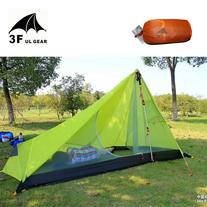 3F UL GEAR 740g Oudoor Ultralight Camping Tent 3 Season 1 Single Person Professional 15D Nylon