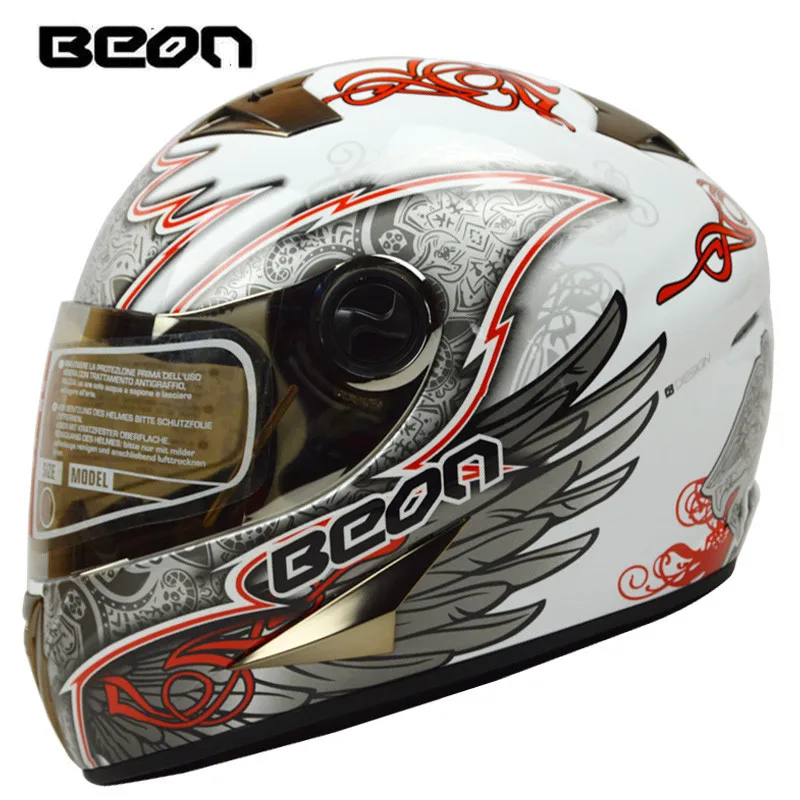 BEON Полнолицевой Шлем женский мото rcycle шлемы Kart гоночный шлем Высокое качество ECE одобренный moto cascos Темный ангел - Цвет: Red angel