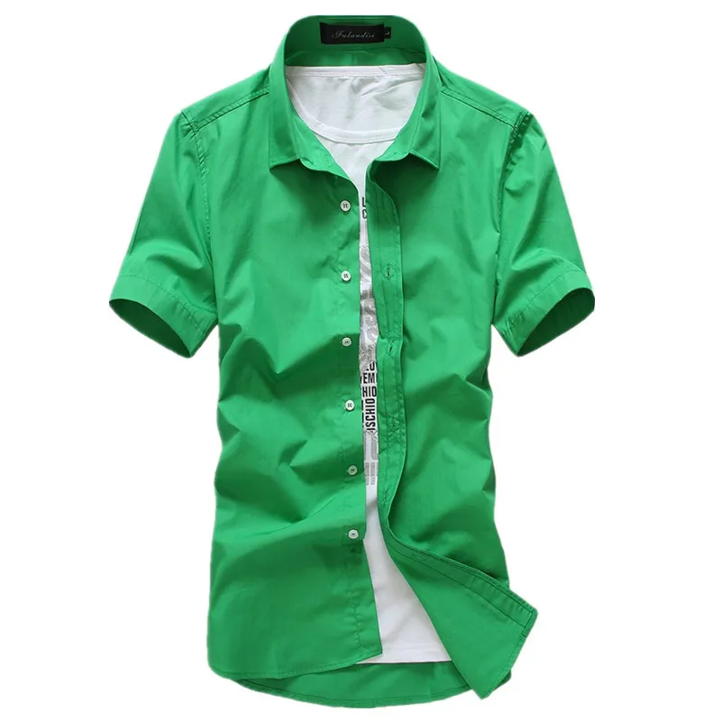 Mens Short Sleeved Dress Shirts Slim Fit Cotton 15 Colors Spring Summer casual short sleeved shirt,short sleeved shirt