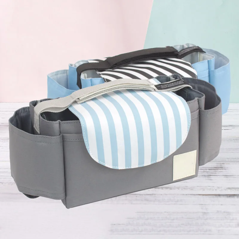 

Hot Selling Portable Baby Stroller Hanging Storage Bag for Diapers Feeder Multiple Pockets Stroller Organizer