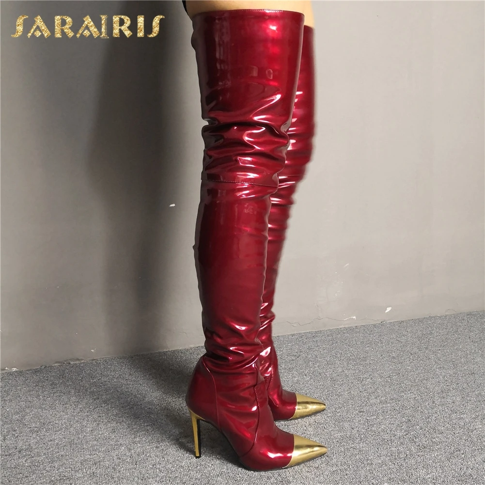 

SARAIRIS Luxury Design Big Size 34-47 Top Quality Women Shoes Woman Sexy High Heels Shoes Women Boots Thin Heels Over Knee Boots