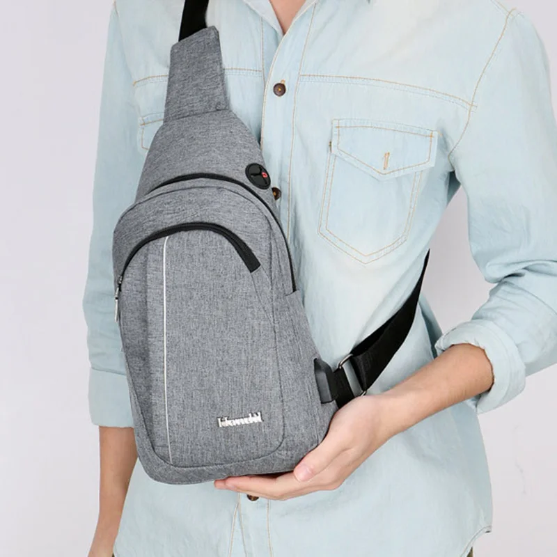 USB Charging Men Backpack Canvas Anti Theft Teenager Chest Bag Women Headphone Hole Casual Shoulder Bag Sac A Dos Homme BP0222 (17)
