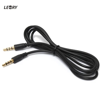 

LEORY Gold Plated Extension Audio Cable 1.2M 3.5MM Male To Male 4-Pole 3 Ring AUX Extension Cable For Speakers Headphone MP3