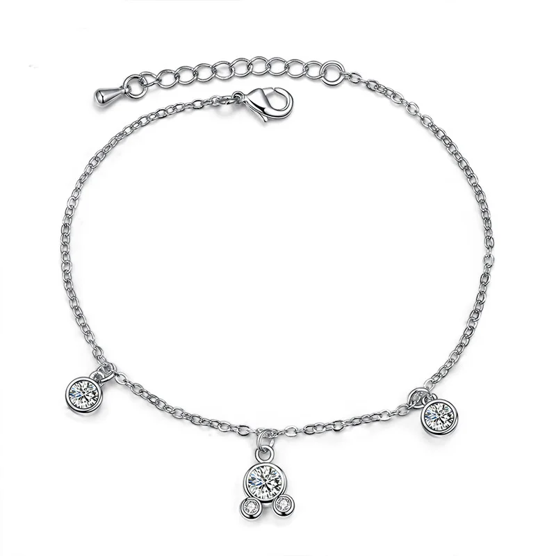 

Adjustable Trendy Silver Plated Mouse Crystal CZ Bracelets For Women Wedding fashion Jewelry Charming Bracelet & Bangles