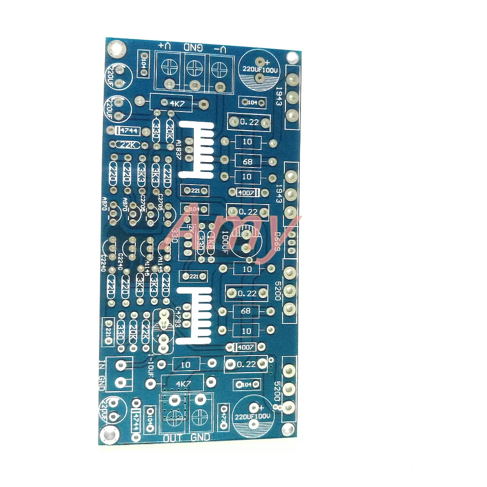 

200W mono power amplifier board 1943+5200 PCB board after tube amp empty version