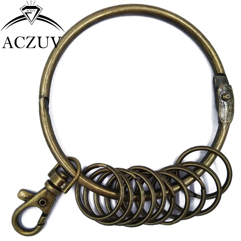 20pcs Antique Brass/Bronze Keychain Key Ring Accessories 80mm Big + Many 25mm Small Ring & 38mm