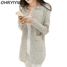OHRYIYIE Autumn Winter Women Casual Long Sleeve Knitted Cardigans 2018 New Crochet Ladies Sweaters Fashion Tricotado