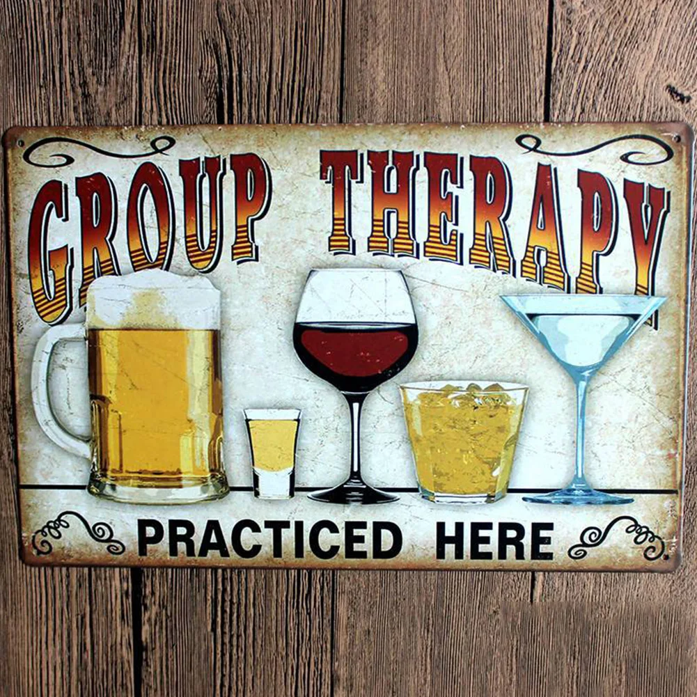 

GROUP THERAPY Decor Painting Art Poster Antique Metal Tin Signs Bar Pub Club Home Decorative Retro Wall Stickers 20X30cm #719