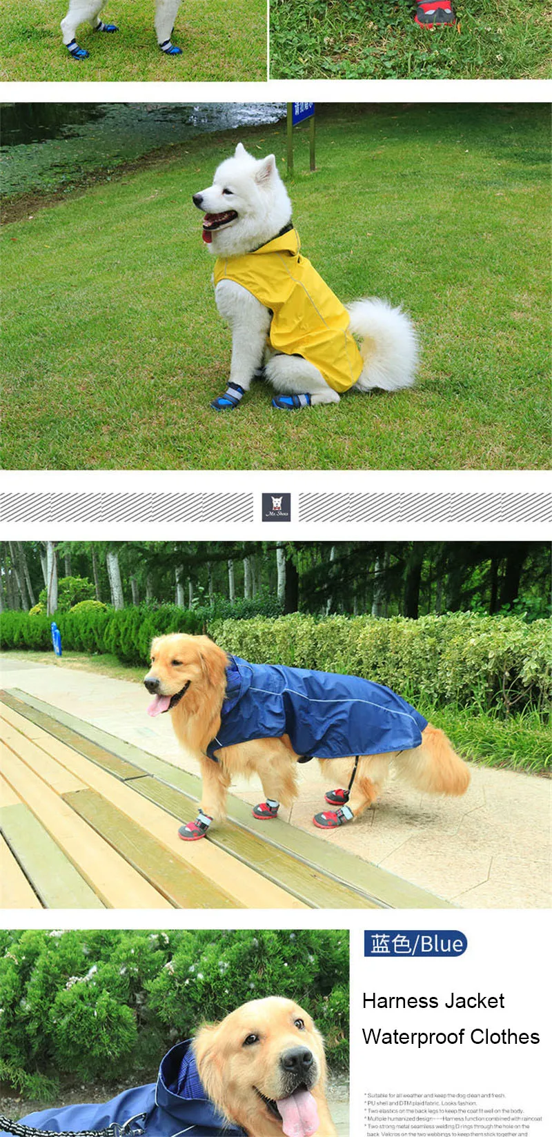 Синяя Куртка для собак, дождевик, золотой ретривер, одежда, толстовки, пальто, водонепроницаемая Роскошная Одежда для собак, одежды для животных