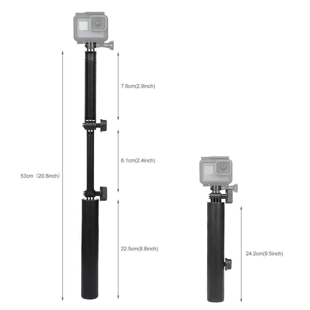 Селфи-палка для GoPro Hero 8 7 5 Black Xiaomi Yi 4K Dji Osmo Sjcam Sj8 Eken Go Pro Hero 7 аксессуары Селфи-палка для GoPro Hero 8 7 5 Black Xiaomi Yi 4K Dji Osmo Sjcam Sj8 Eken Go Pro Hero 7 аксессуары
