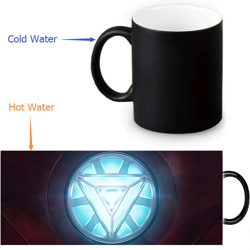 

Iron Man Magic Mug Custom Photo Heat Color Changing Morph Mug 350ml/12oz Coffee Mug Beer Milk Mug Halloween Gift