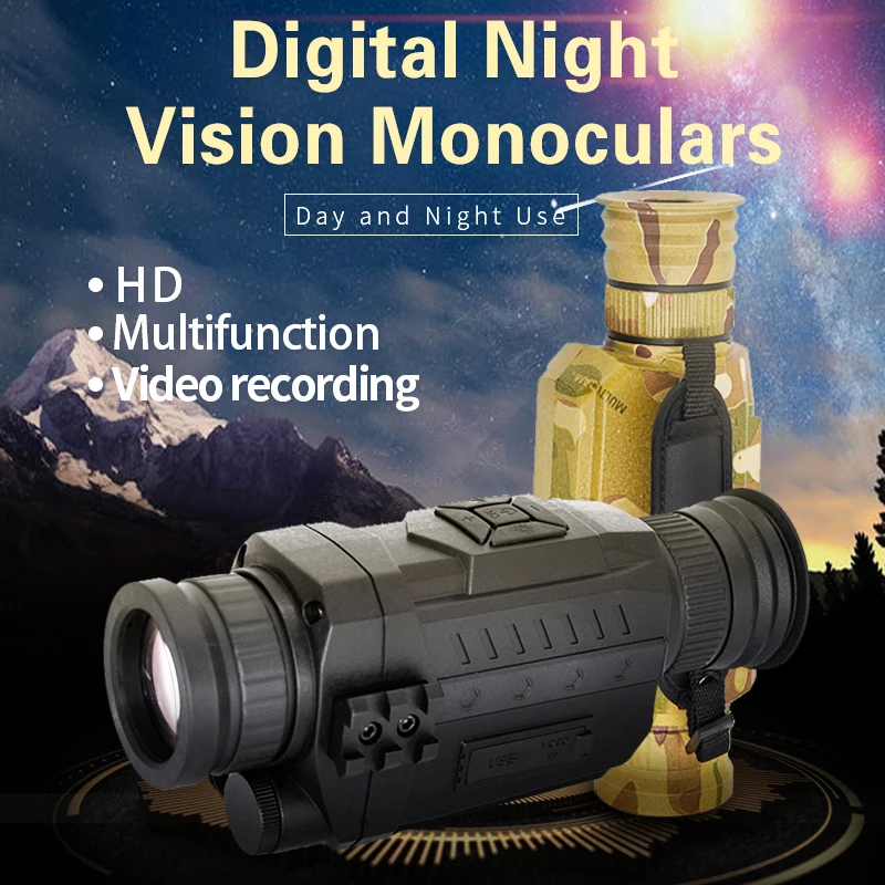 

5x35 Digital tactical Night Vision scope monocular with picture video recording function Infrared auxiliary lighting Hunting