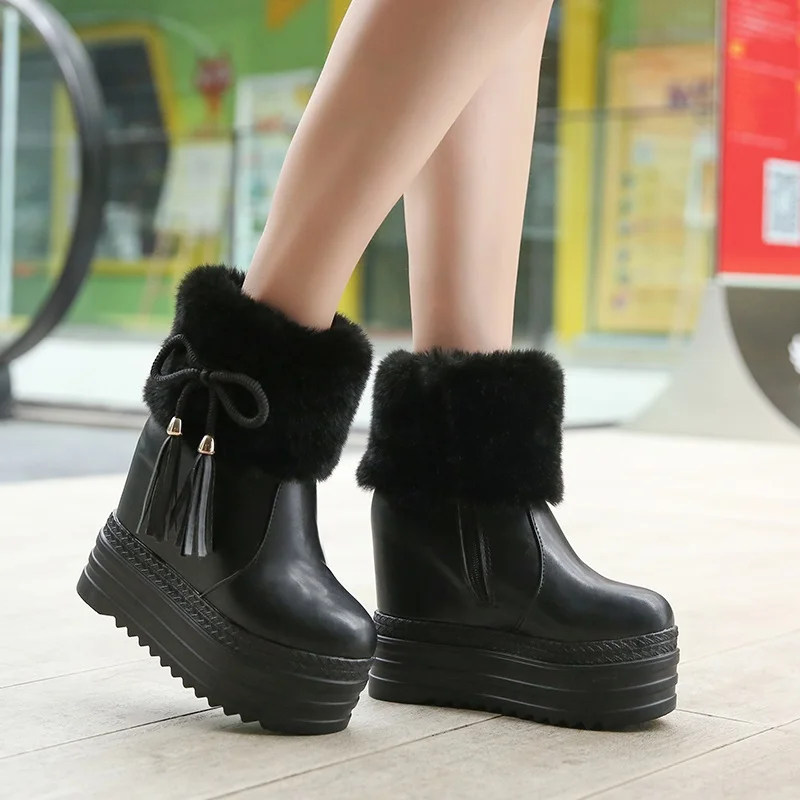 

2018 New Women Boots Winter Snow Boots High heel platform shoes Fashion Ankle Boots Warm Winter Shoes Snow Women Shoes