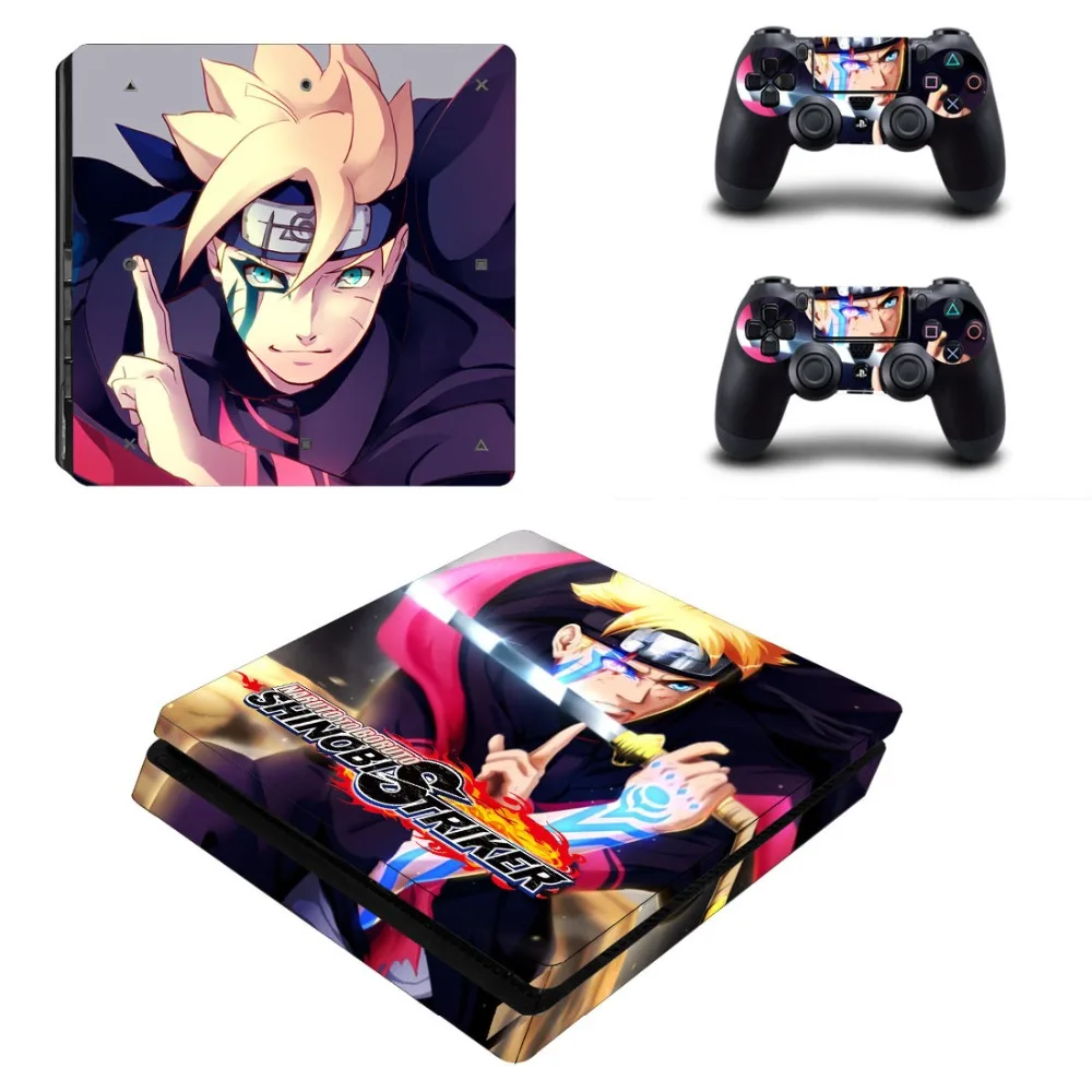 PS4 Slim Skin аниме стикеры Naruto Play station 4 тонкие виниловые наклейки Стикеры для Playstation 4 Slim консоли и два контроллера