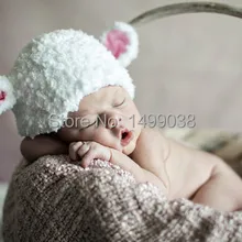 Подставки для фотографий шапка меховая шапка Drop для новорожденных крючком вязать шапочки животных Дизайн