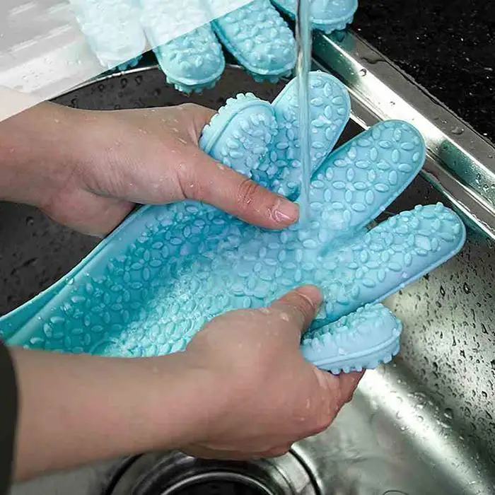 Рукавица и прихват для микроволновой печи Нескользящие силиконовые кухонные прихватки для готовки барбекю гриль перчатки для духовки устойчивые для выпечки водонепроницаемые перчатки для мытья